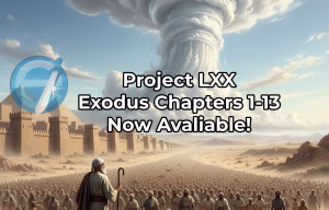Moses stands on a rocky outcrop, staff in hand, overlooking a vast multitude of the Children of Israel journeying through a desert landscape away from Egyptian cities visible in the distance. Above them, a majestic, swirling pillar of cloud extends towards the sky, symbolizing God's divine guidance by day during the Exodus.